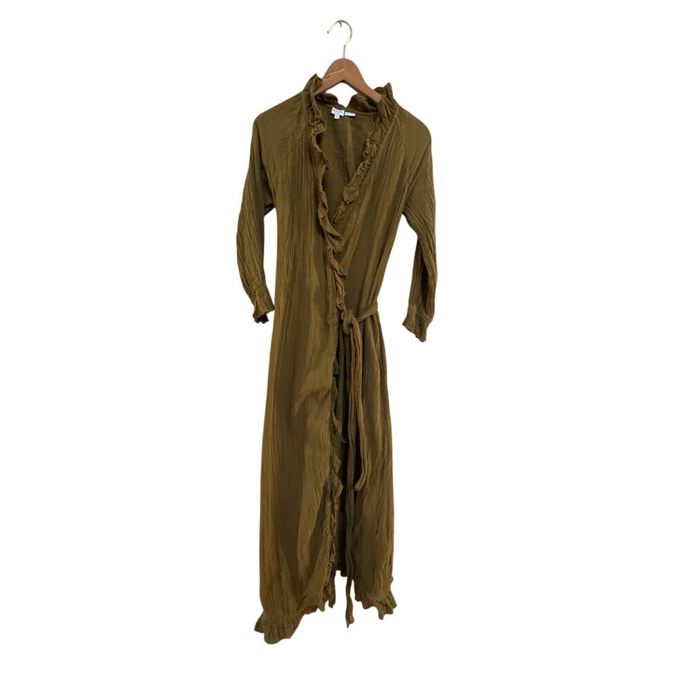 Rhode Resort Jagger Wrap Maxi Dress Cotton Tie Waist Boho Festival XS